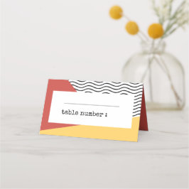 80-talets poppart Memphis stil bröllop Placeringskort