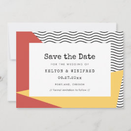 80-talets poppart Memphis stil bröllop Spara Datumet