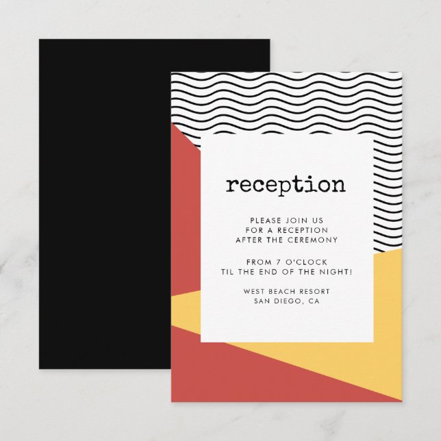 80-talets poppart Memphis stil-mottagningskort Inbjudningar (Fram/baksida)