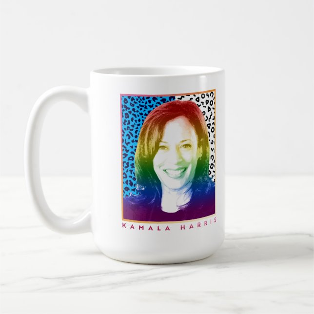 80-talets Poster - Kamala Harris-Pridet Kaffemugg (Vänster)