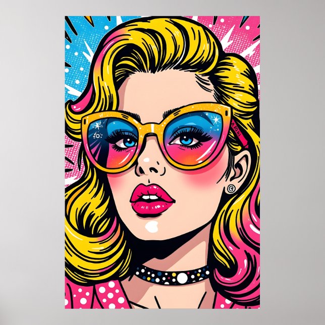 80-talets Retro Glam Pop Art Poster (Framsidan)