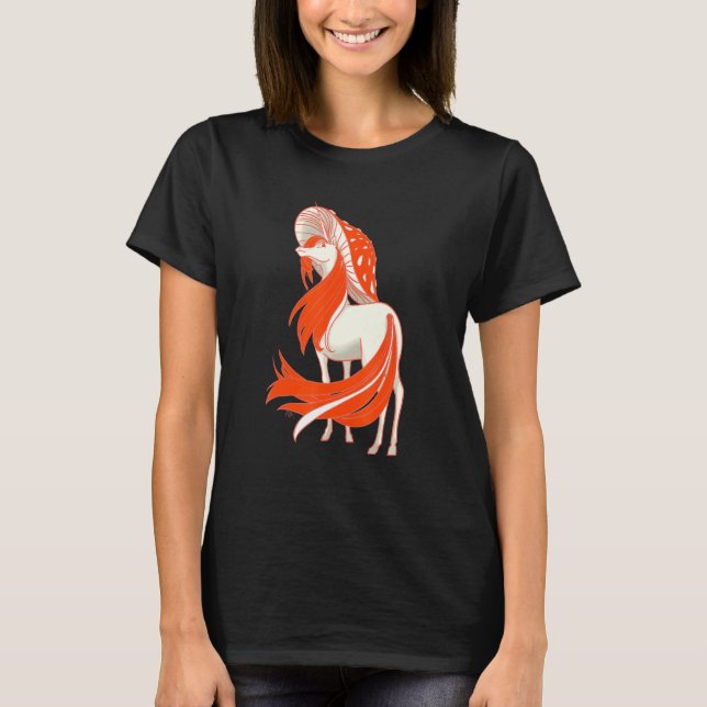 80-talets Retro Red Spoted Mushroom Unicorn Fantas T Shirt (Framsida)