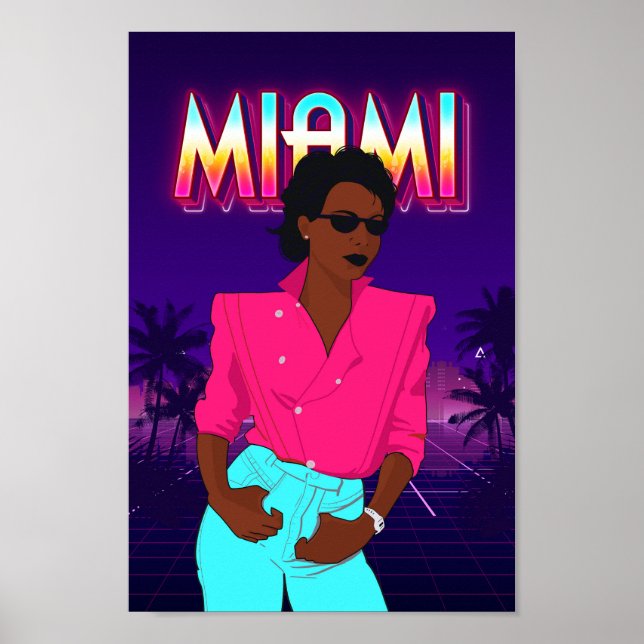 80-talets retro stil Miami Poster (Framsidan)