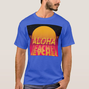 80-talets Retro Sunset Aloha-stränder T Shirt