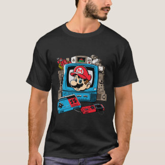 80-talets Retro Video Game NES-spel Mario Stil Log T Shirt