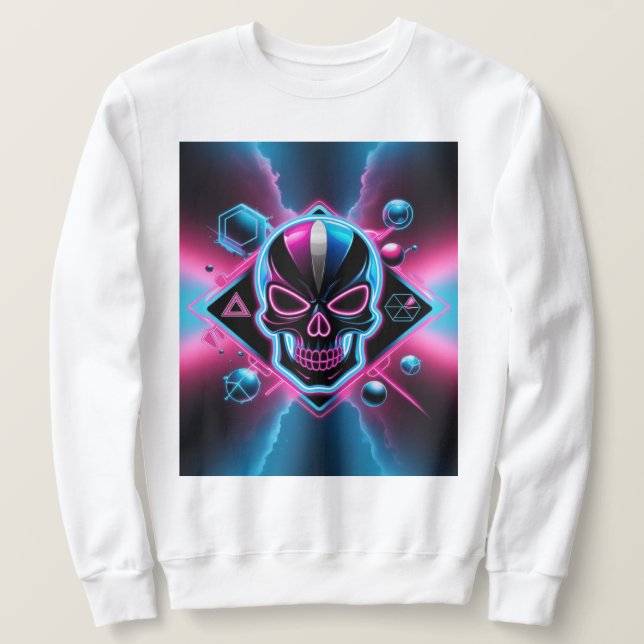 80-talets retrofuturism lång ärmad tröja (Design framsida)