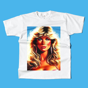 80-talets Retrowave Blonde Girl T Shirt