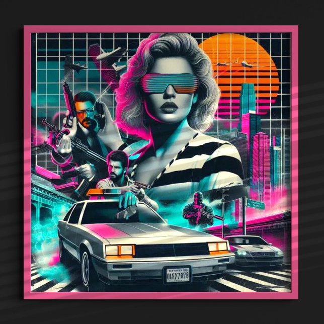 80-talets Retrowave Girl Poster (Skapare uppladdad)