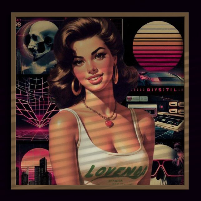 80-talets Retrowave Girl Poster (Skapare uppladdad)