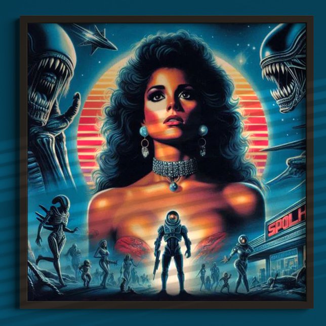 80-talets Retrowave Sci-fi-kvinna Poster (Skapare uppladdad)