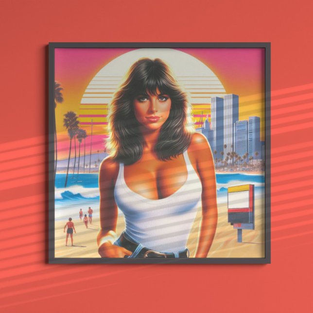 80-talets Retrowave Summer Girl Poster (Skapare uppladdad)