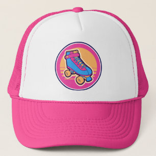 80-talets Rosa Blue Summer Tecknad Roller Skate Keps