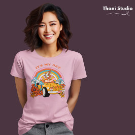 80-talets Rosa för återställande av Födelsedagsfes T Shirt