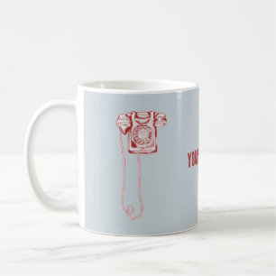 80-talets roterande telefon kaffemugg