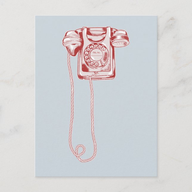 80-talets roterande telefon vykort (Framsida)
