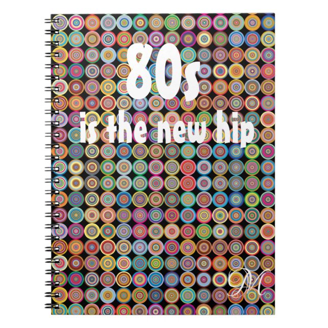 80-talets Snyggt för Funky - sofistikerad monogram Anteckningsbok (Framsidan)