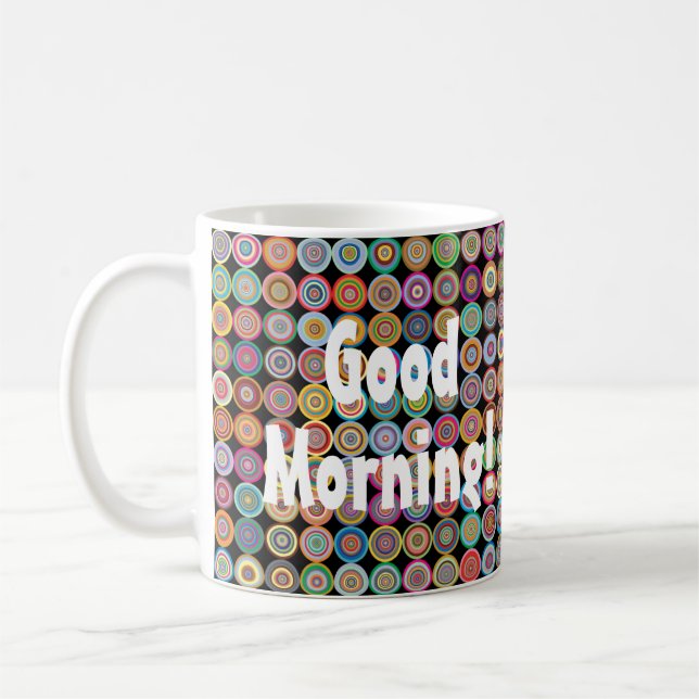 80-talets Snyggt i Funky Sofistikerad Finare Mönst Kaffemugg (Vänster)