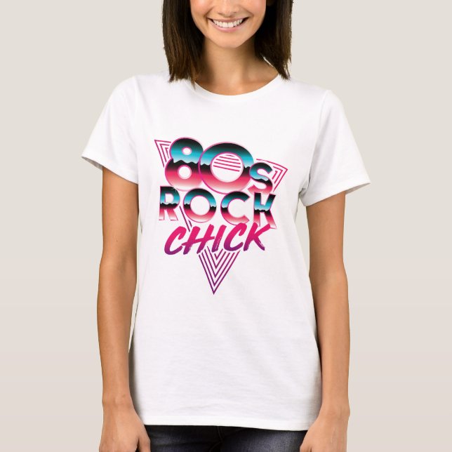 80-talets Sten Chick 1980-talsmusik Älskare T Shirt (Framsida)