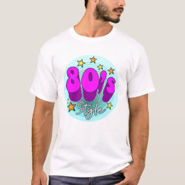 80-talets stil-retro groovy bright neon färg t shirt