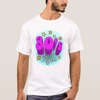 80-talets stil-retro groovy bright neon färg t shirt