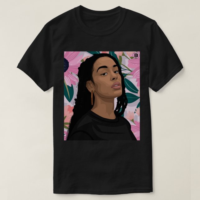 80-talets Stil Singer Singer Singer R&B Portrai T Shirt (Design framsida)