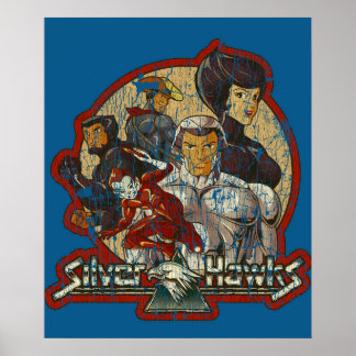 80-talets Tecknad Classic SilverHawks the Gang Vin Poster