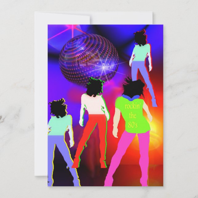 80-talets temainbjudning till 80-årsjubileum inbjudningar (Framsida)