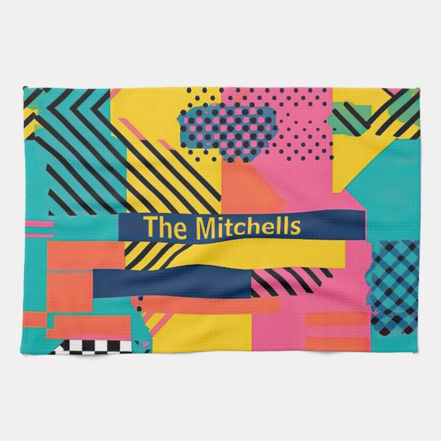 80-talets Trendig Kökshandduk (Horisontell)