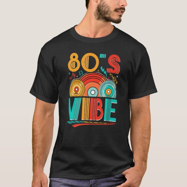 80-talets Vibe CD 80s Music 1980s Generation Retro T Shirt (Framsida)