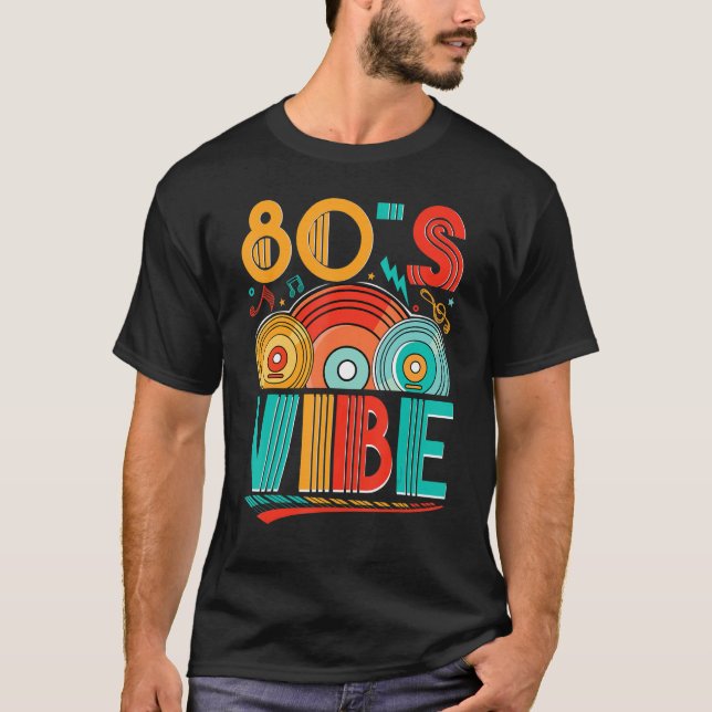80-talets Vibe CD 80s Music 1980s Generation Retro T Shirt (Framsida)