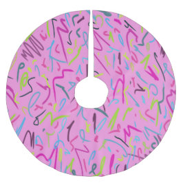 80-talets Vintage Skriv ut i Rosa Julgransmatta Borstad Polyester