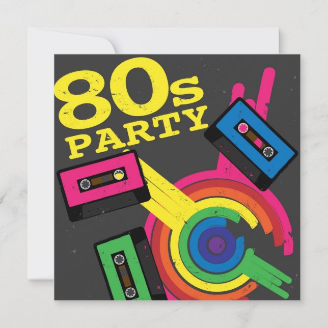 80-talparty inbjudningar (Framsida)