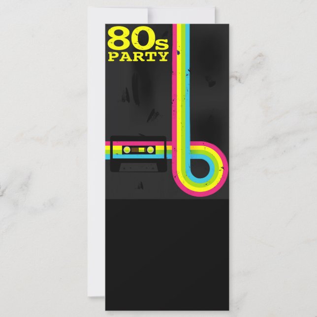 80-talparty inbjudningar (Framsida)