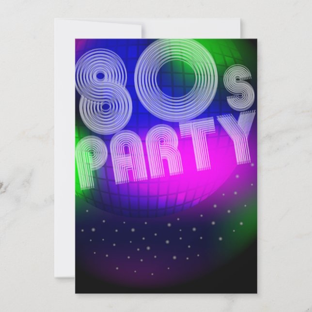 80-talparty inbjudningar (Framsida)