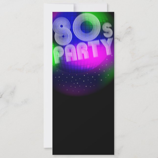 80-talparty inbjudningar (Framsida)
