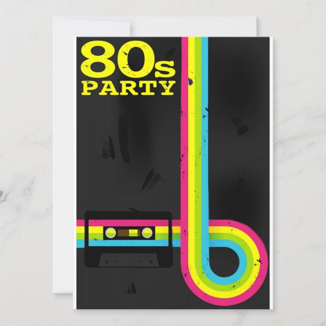 80-talparty inbjudningar (Framsida)