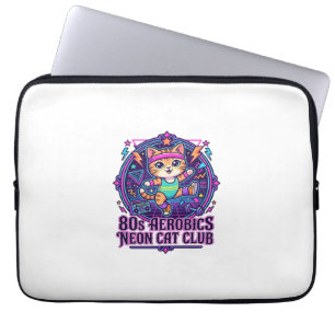 80-tals Aerobics Neon Katt Rolig Kattälskare Desig Laptop Fodral