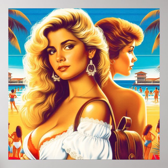 80-tals blond sommargirl poster (Framsidan)