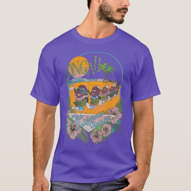 80-tals California Raisins Conga Semester present  T Shirt (Framsida)