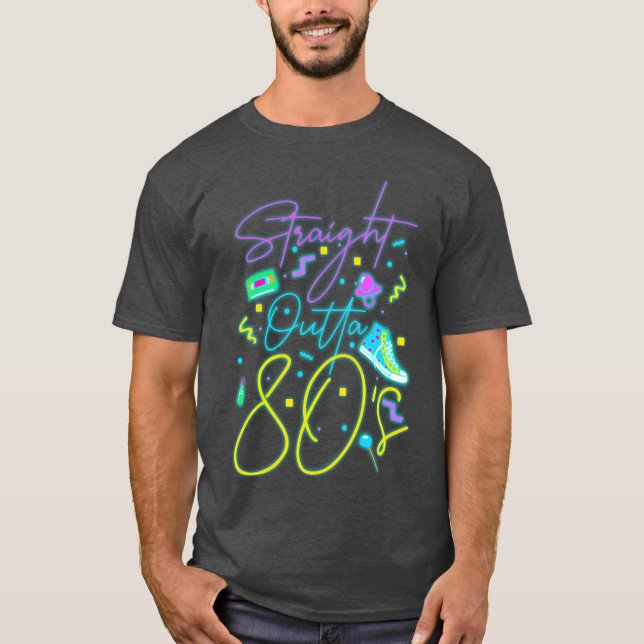 80-tals coola neon skylt present t shirt (Framsida)