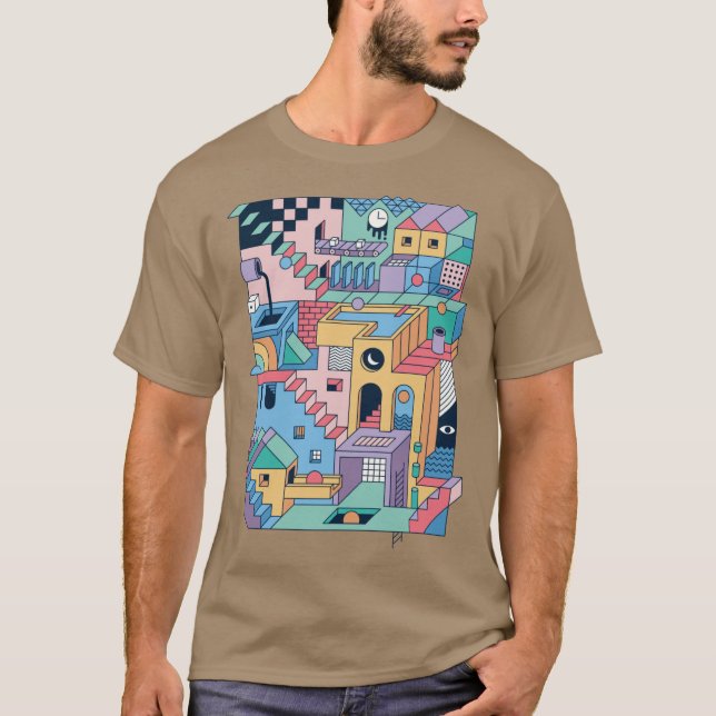 80-tals Escher present T Shirt (Framsida)