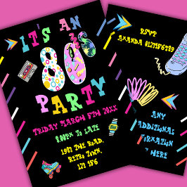 80-tals festinbjudan retro 80-tal decennies firand inbjudningar