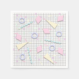 80-tals godis pastell geo tryckta servetter