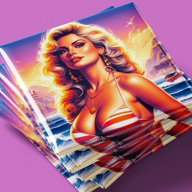 80-tals het strand pin-up magnet (Skapare uppladdad)