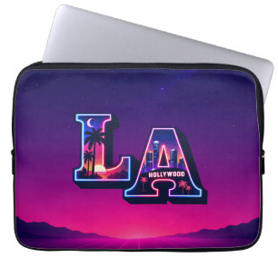 80-tals Kalifornien stil neon LA typografi konst Laptop Fodral