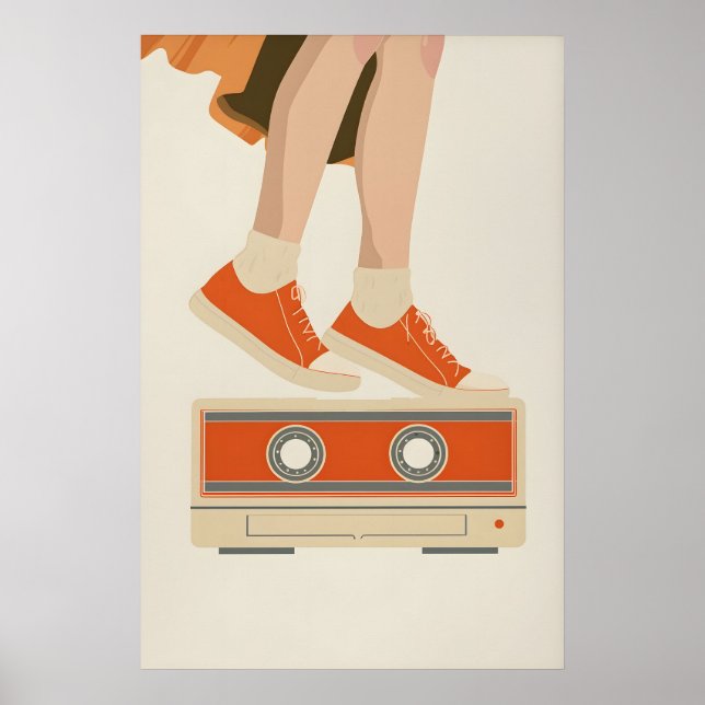 80-tals kassettband Konsttryck Retro Nostalgi Vägg Poster (Framsidan)