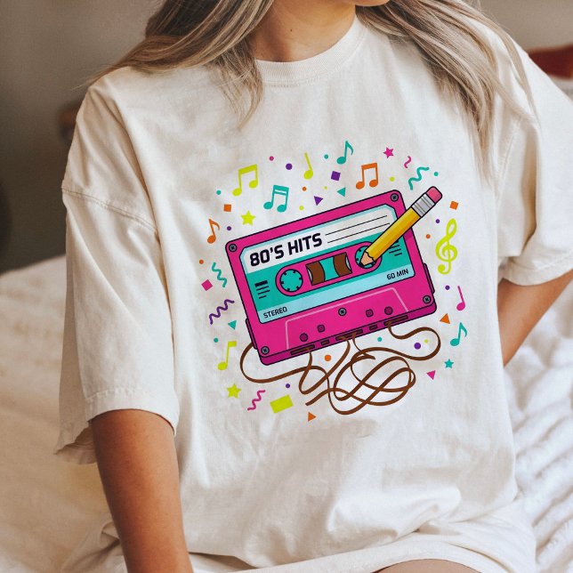80-tals kassettband Retro musik T Shirt (Skapare uppladdad)