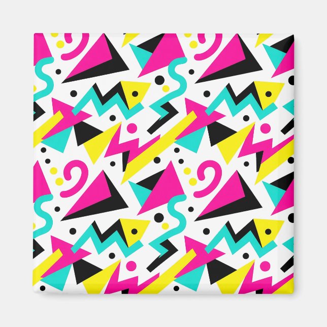 80-tals Memphis Geometriskt Mönster Magnet (Framsidan)