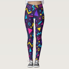 80-tals Memphis-mönster Leggings