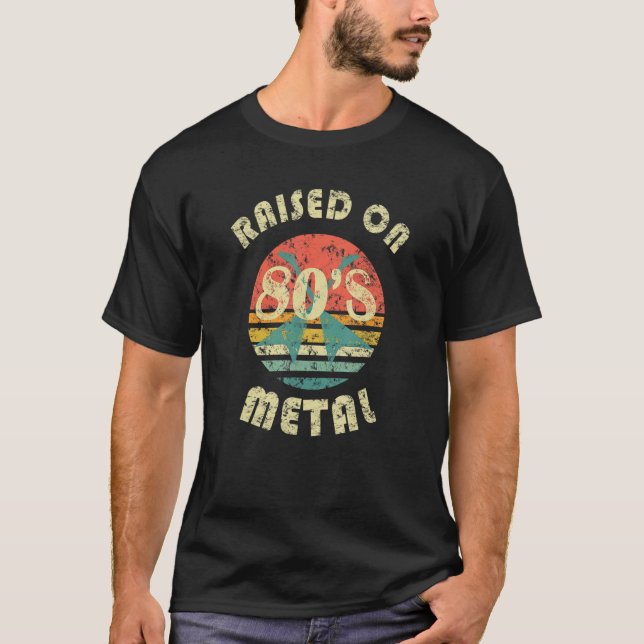 80-tals Metal Musik Flygande V Nött Gitarr Rocker T Shirt (Framsida)